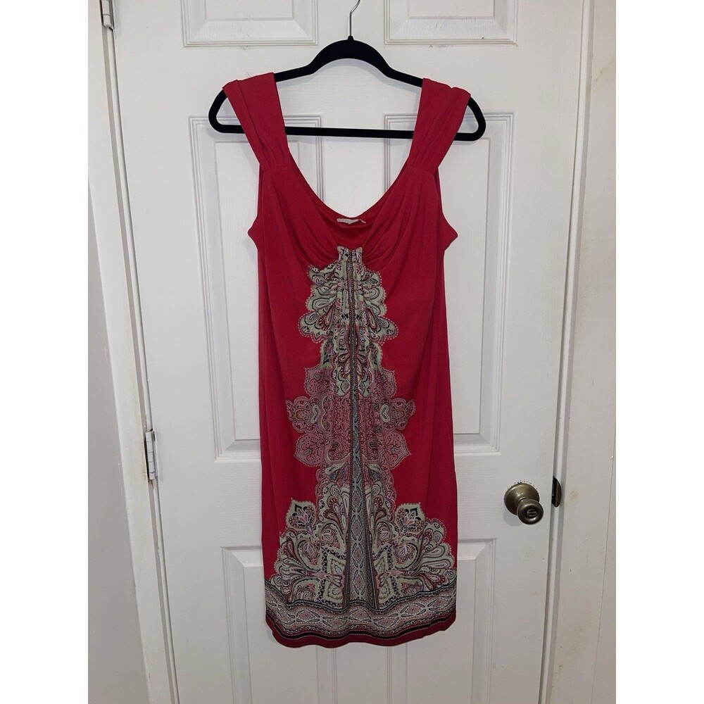 New York & Company Dress XL Paisley Scarf Print Resort Vacation Tropical Artsy